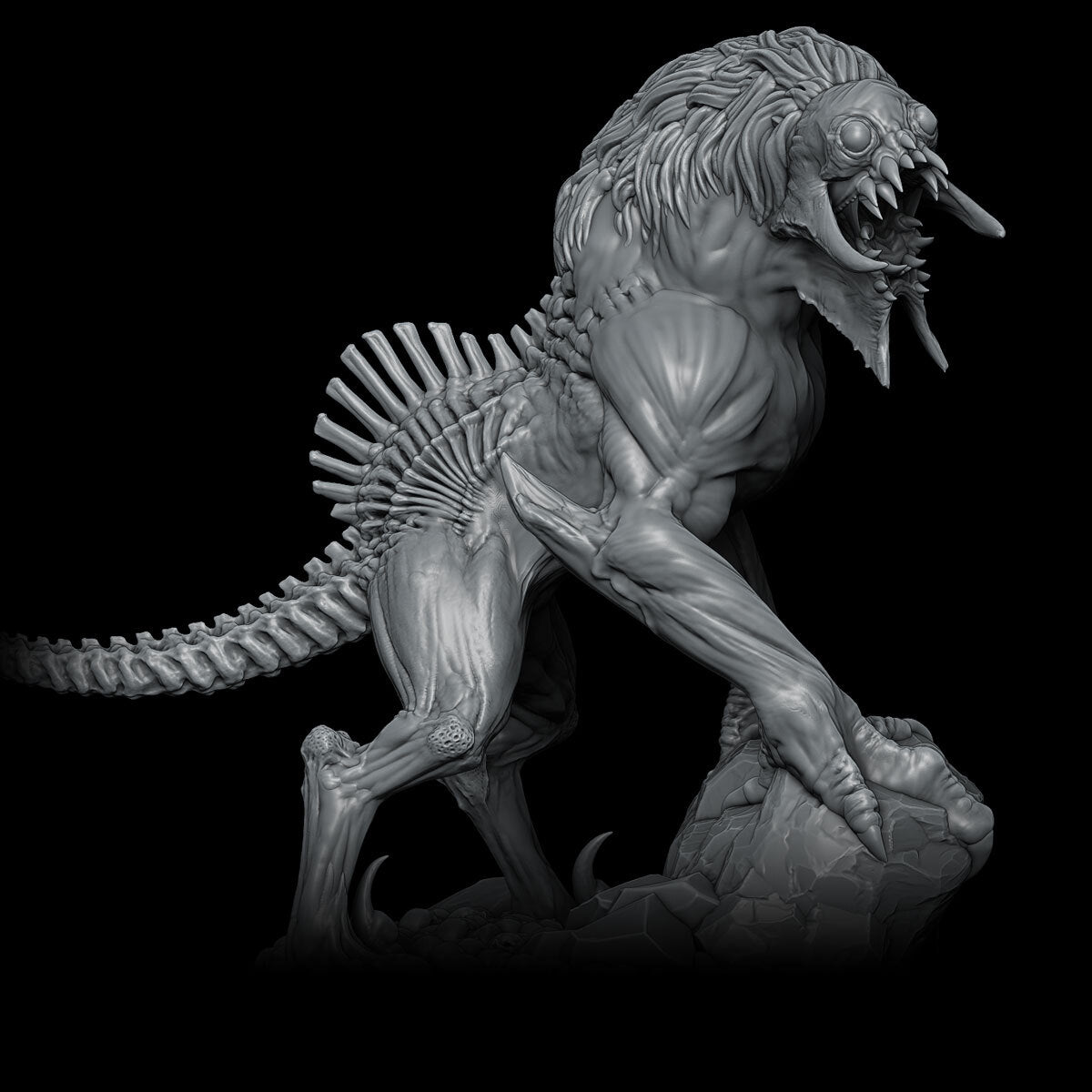 GREATER GOUL HOUND - 3D Miniature Model | Dungeons and Dragons | Pathfinder | RPG