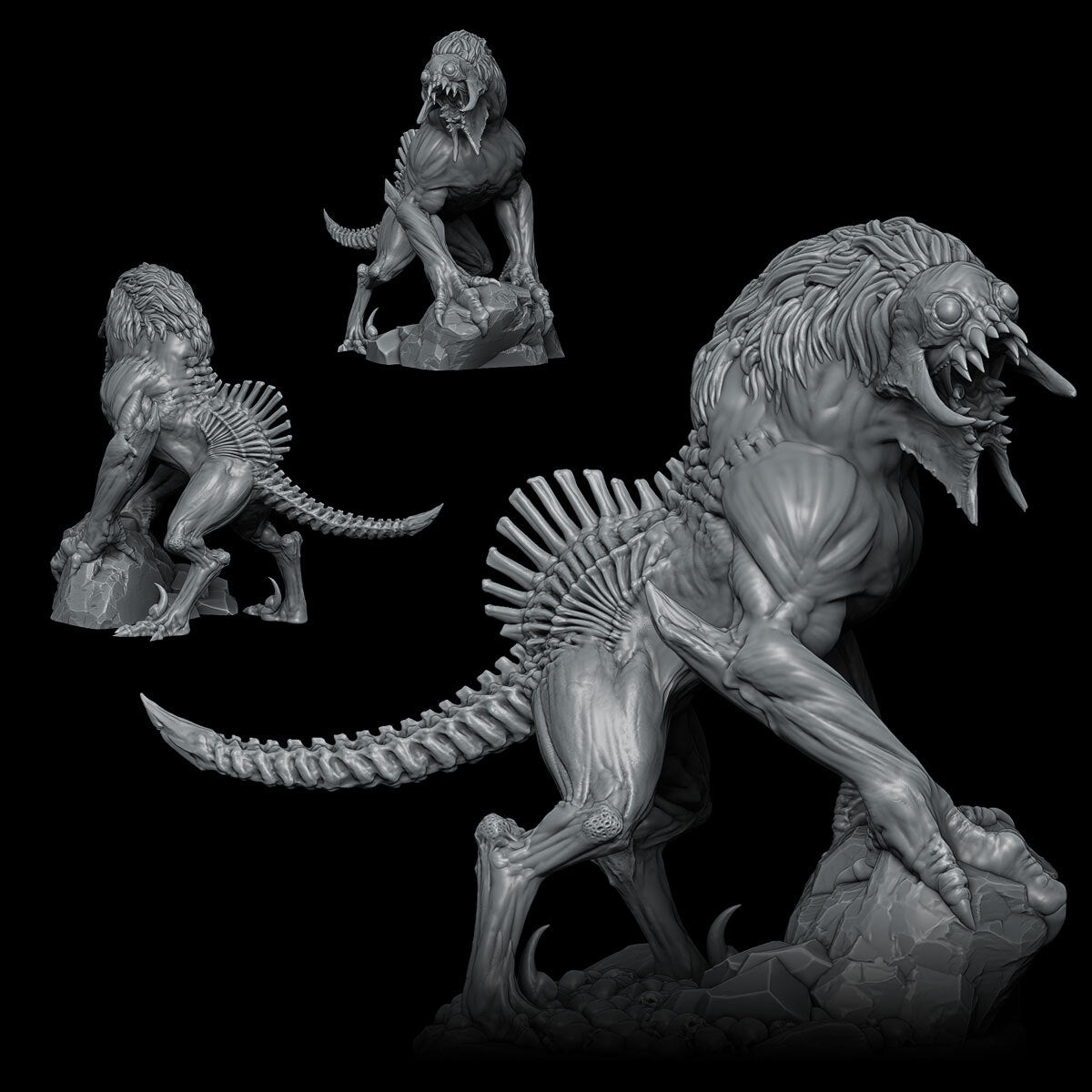 GREATER GOUL HOUND - 3D Miniature Model | Dungeons and Dragons | Pathfinder | RPG