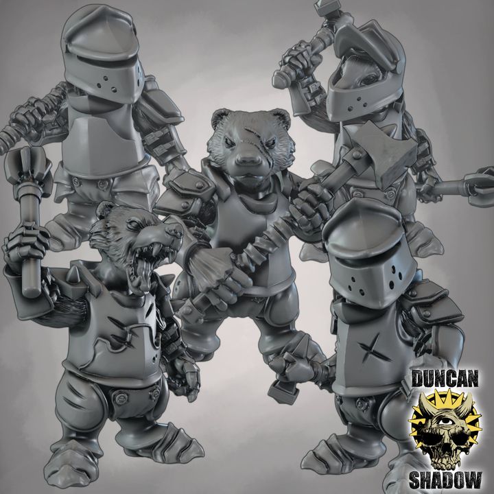 Badger folk Knights with Mauls - Image 1
