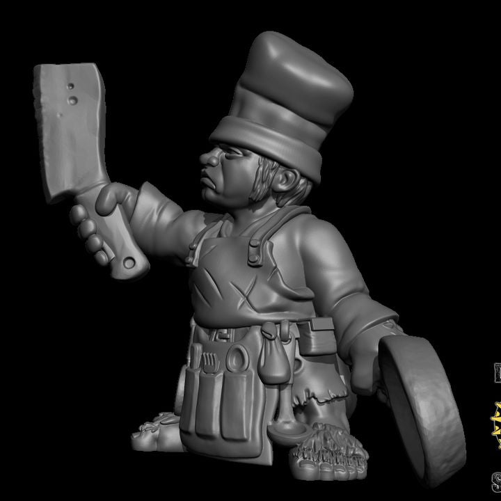 Halfling Cook| Chef | Resin Miniature Model for DnD | Tabletop Gaming