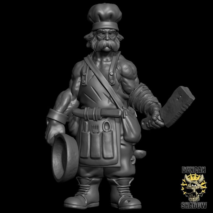 Human Cook| Chef | Resin Miniature Model for DnD | Tabletop Gaming