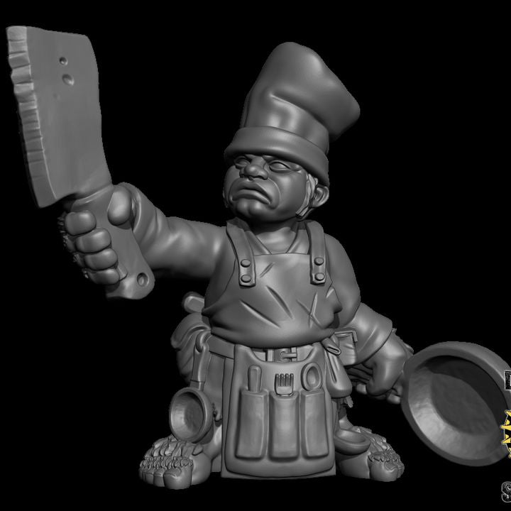 Halfling Cook| Chef | Resin Miniature Model for DnD | Tabletop Gaming