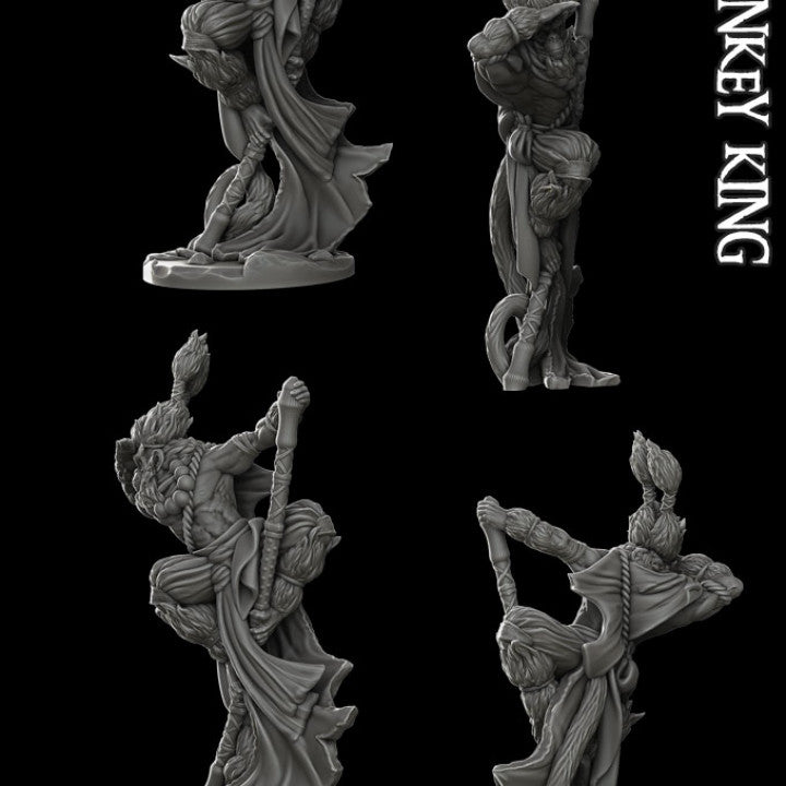 Monkey King Miniature - Various Sizes | Dungeons and Dragons | Pathfinder | War Gaming