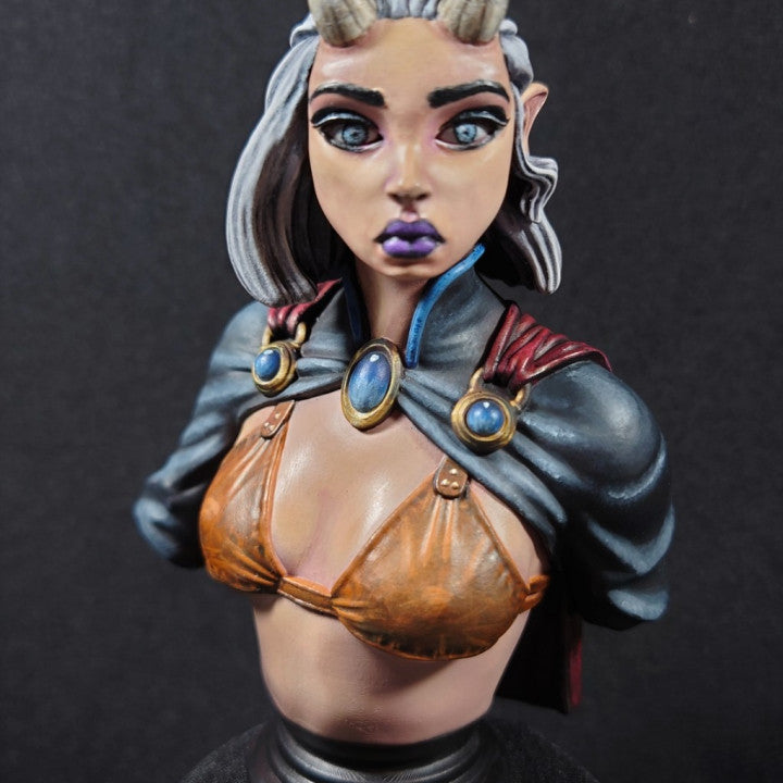 Tiefling Bust Resin Miniature for DnD | Tabletop Gaming