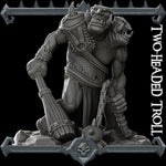 2 HEADED TROLL Giant Resin 3D Printed Fantasy Miniature D&D Tabletop RPG