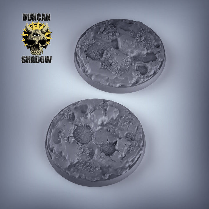 Blasted Wastetland Bases | Highly Detailed Scenic Bases | 28mm 32mm for DnD D&D Tabletop Gaming | Duncan Shadow