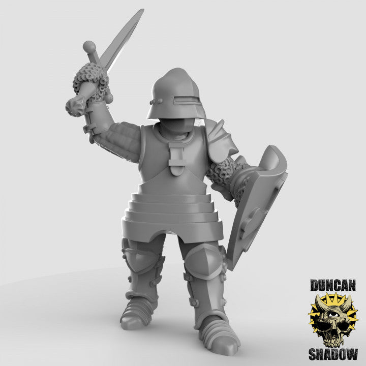 Man at arms Knights with swords - Resin Miniature for DnD & Warhammer | 28mm/32mm