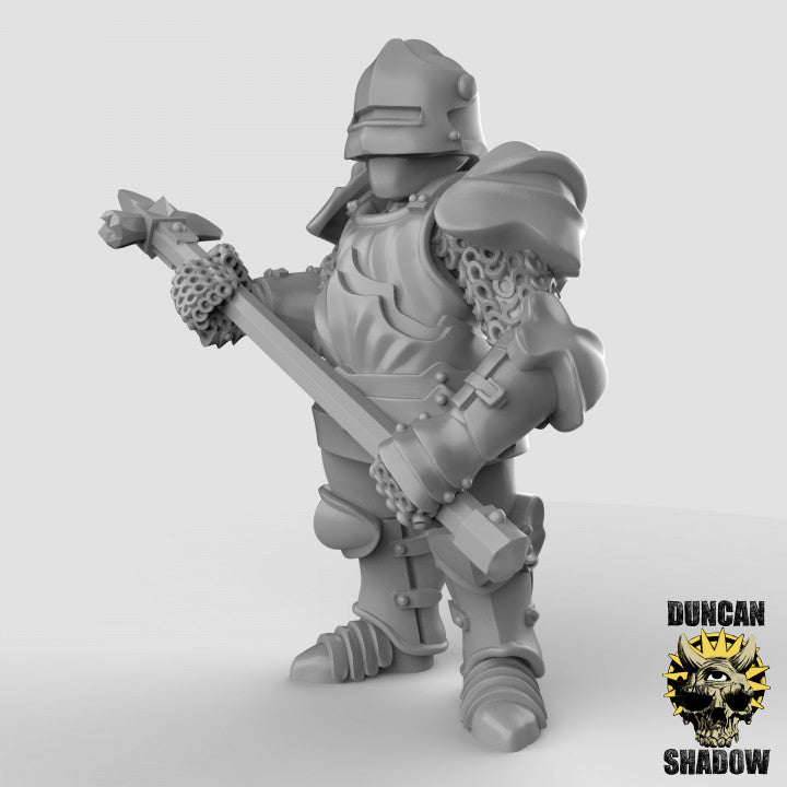 Man at Arms Knights with warhammer's - Resin Miniature for DnD & Warhammer | 28mm/32mm