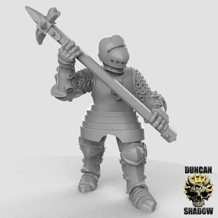 Man at Arms Knights with warhammer's - Resin Miniature for DnD & Warhammer | 28mm/32mm