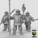 Town Guard with Spears - Resin Miniature for DnD & Warhammer | 28mm/32mm