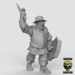 Town Guard with Sword and Shields - Resin Miniature for DnD & Warhammer | 28mm/32mm