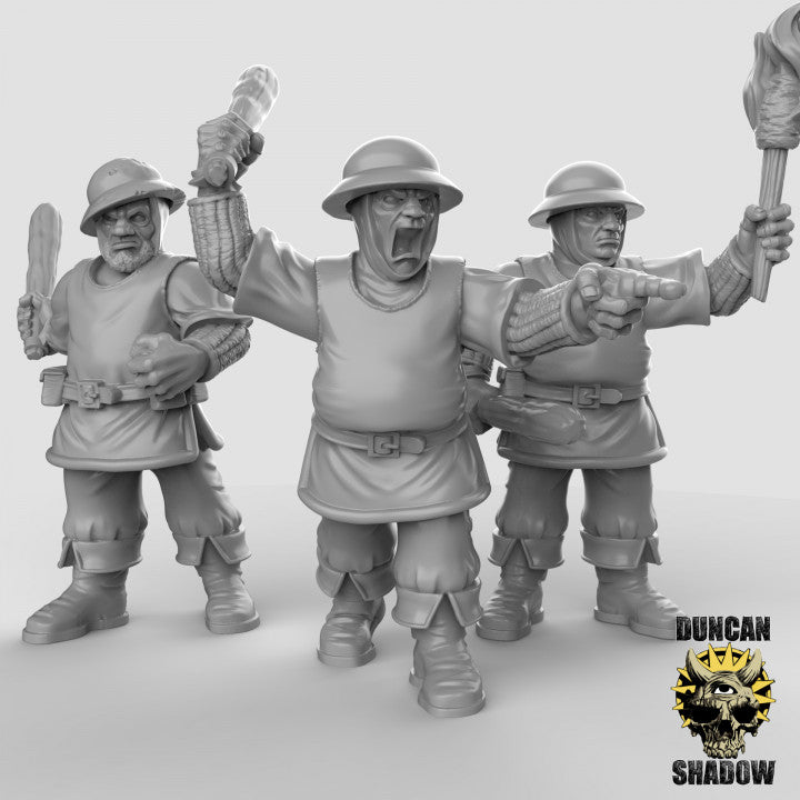 Town Guards with Clubs - Resin Miniature for DnD & Warhammer | 28mm/32mm
