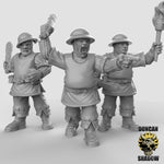 Town Guards with Clubs - Resin Miniature for DnD & Warhammer | 28mm/32mm