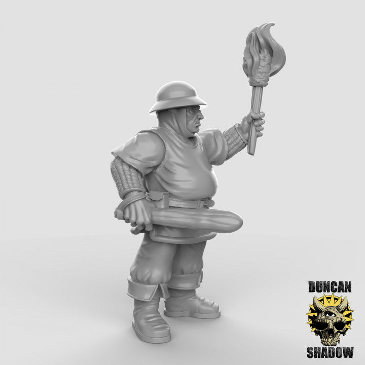 Town Guards with Clubs - Resin Miniature for DnD & Warhammer | 28mm/32mm