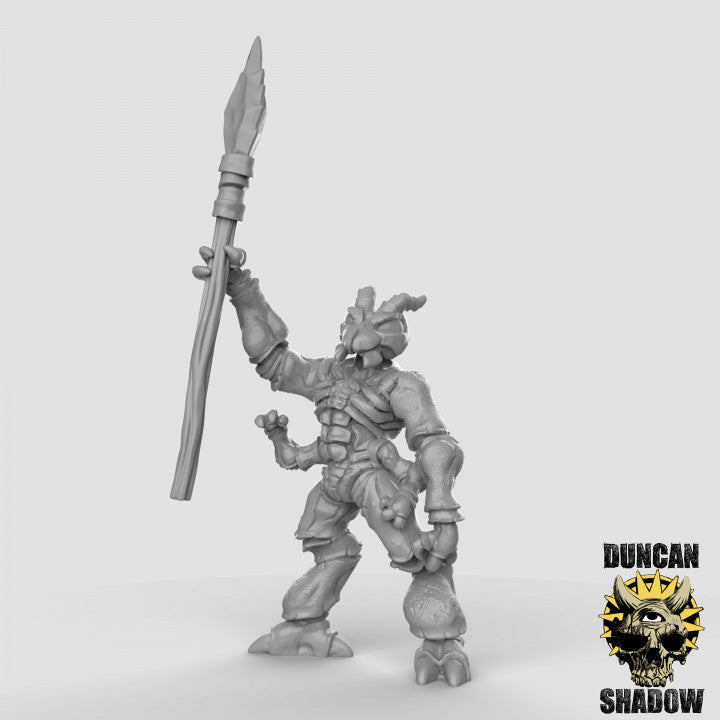 Thri-Kreen with spears resin miniature - alternate angle