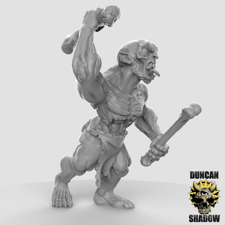 Ghouls with Bone Clubs - Resin Miniature for DnD & Warhammer | 28mm/32mm