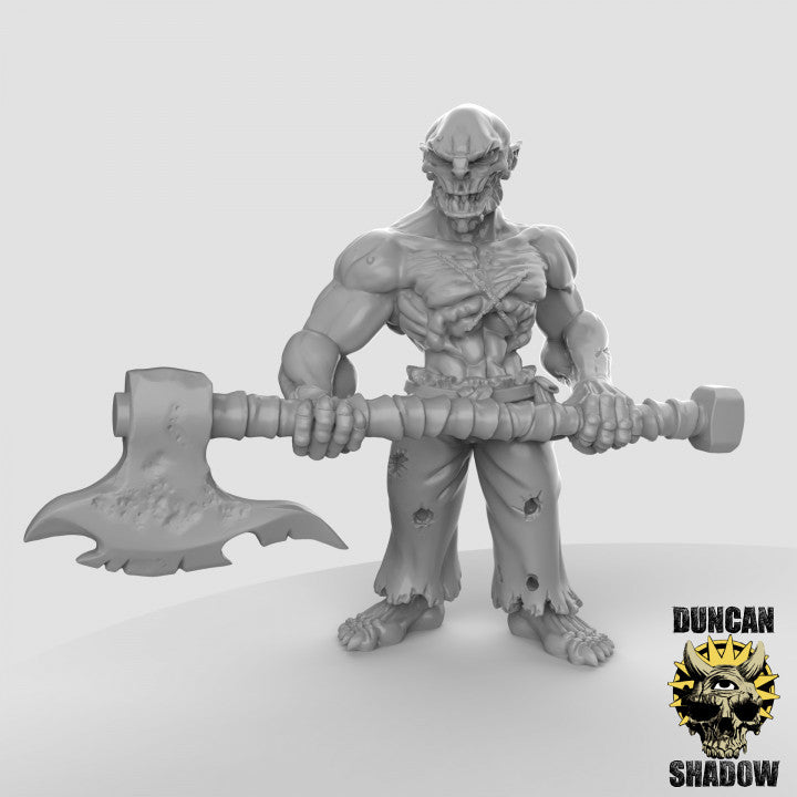 Ghouls with Great axes - 3 Poses - Resin Miniatures for DnD & Warhammer | 28mm/32mm