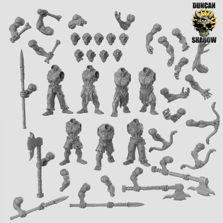 Ghouls (Multipart Kit) - Customisable Resin Miniatures | DnD & Warhammer | 28mm