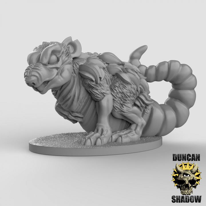 Giant Rats - 5 Poses - Resin Miniatures for DnD & Warhammer | 28mm/32mm