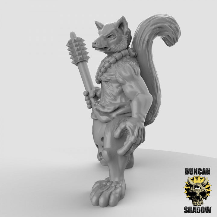 Lemur Folk with Warclubs - 3 Poses resin miniature - view 5