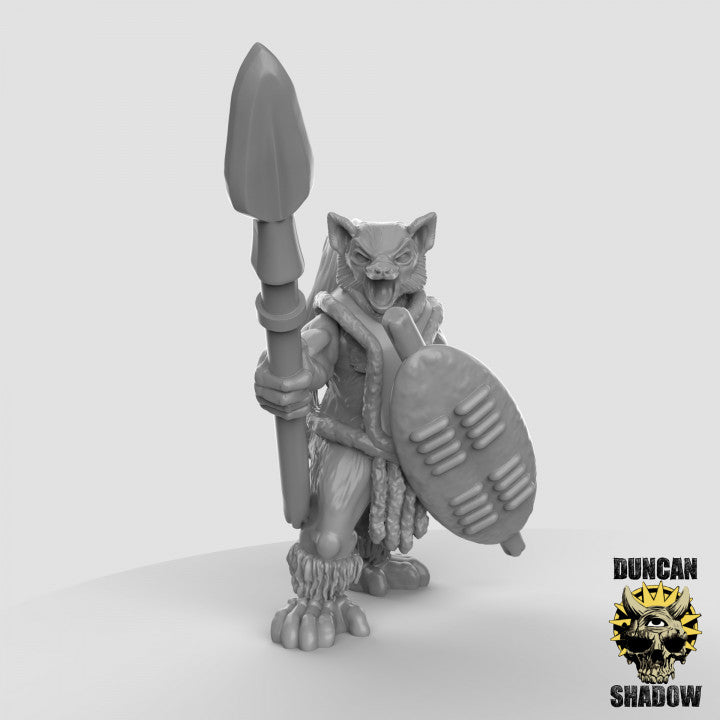 Lemur Folk with Spears - 3 Poses - Resin Miniatures for DnD & Warhammer | 28mm/32mm