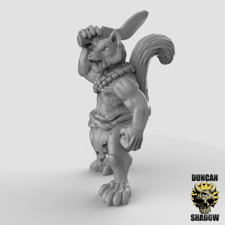 Lemur Folk with Kukri - 3 Poses - Resin Miniatures for DnD & Warhammer | 28mm/32mm