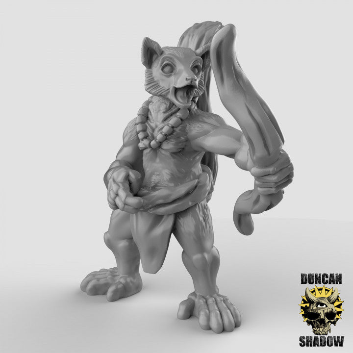 Lemur Folk with Bows - 3 Poses - Resin Miniatures for DnD & Warhammer | 28mm/32mm