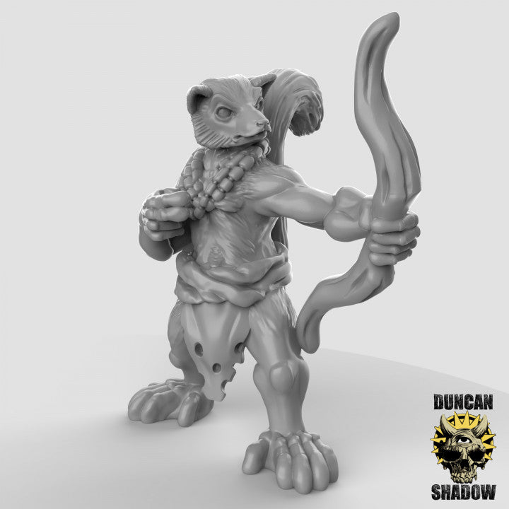 Lemur Folk with Bows - 3 Poses - Resin Miniatures for DnD & Warhammer | 28mm/32mm