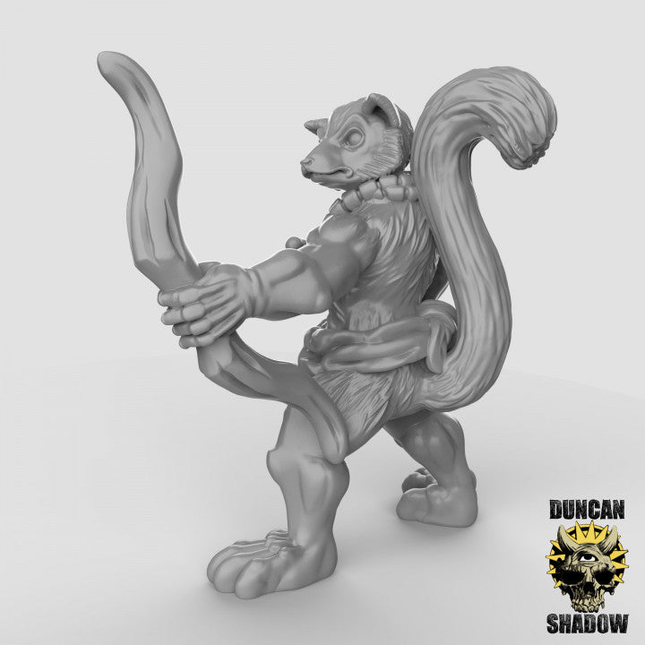 Lemur Folk with Bows - 3 Poses - Resin Miniatures for DnD & Warhammer | 28mm/32mm