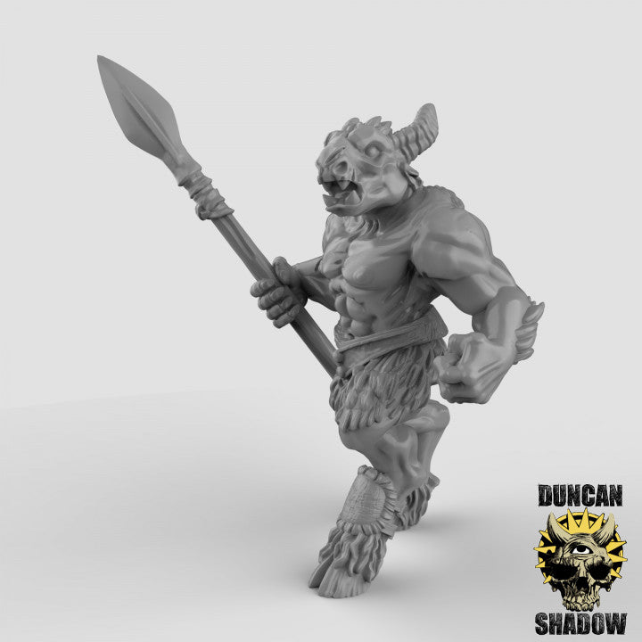 Beastmen with Spears - Resin Miniature for DnD & Warhammer | 28mm/32mm