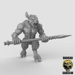 Beastmen with Spears - Resin Miniature for DnD & Warhammer | 28mm/32mm