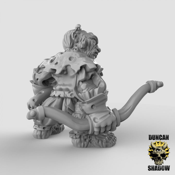 Zombie Halflings with Bows - Resin Miniature for DnD & Warhammer | 28mm/32mm