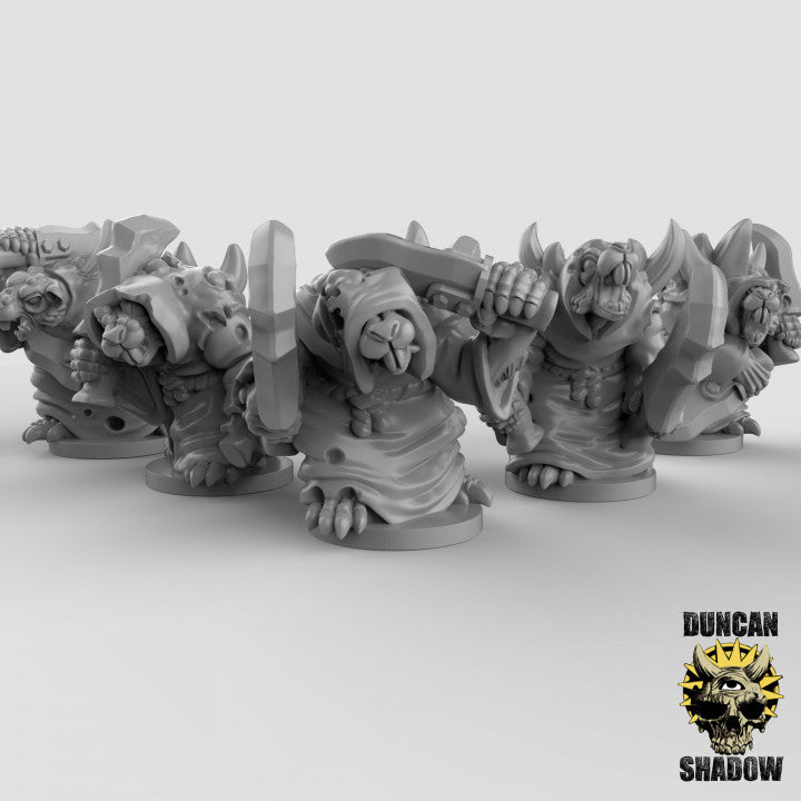 Plague Monks with Swords x5 – Resin Miniatures for D&D, RPG & Tabletop Games