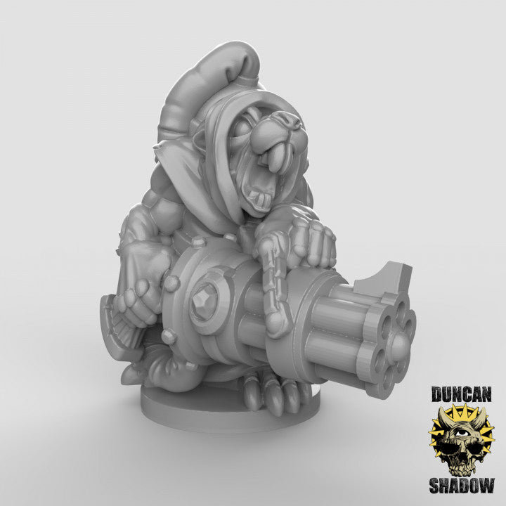 15mm Rat Folk with ChainGun - Image 3