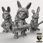 Rabbit Folk With Clubs x3 Resin Miniature Models for DnD | Tabletop Gaming