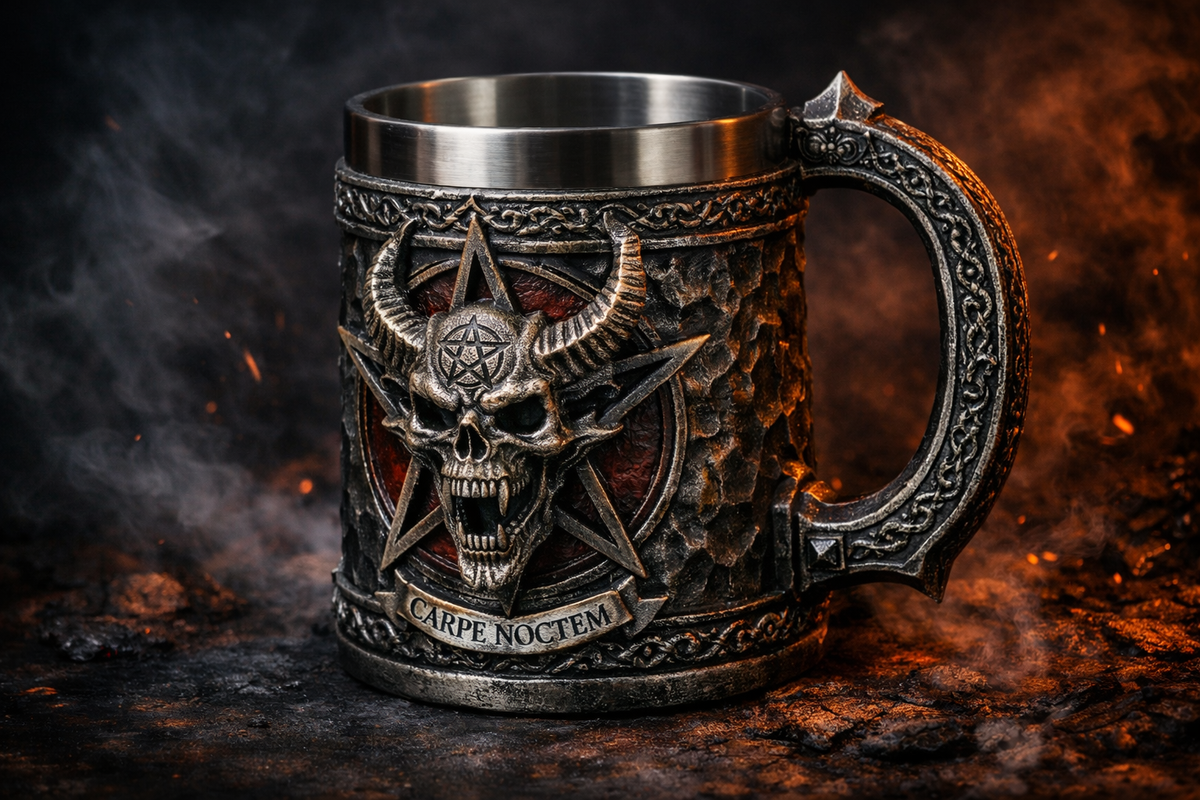 Dark Fantasy Skull Tankard | Hand‑Painted Gothic Mug for D&D & RPG Fans | Dungeon Master Gift