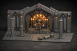 War Masters Court – Dark Fantasy Throne Room Terrain Kit | LED‑Ready PLA Gothic Diorama (28–32mm)