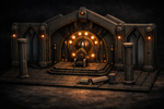 War Masters Court – Dark Fantasy Throne Room Terrain Kit | LED‑Ready PLA Gothic Diorama (28–32mm)