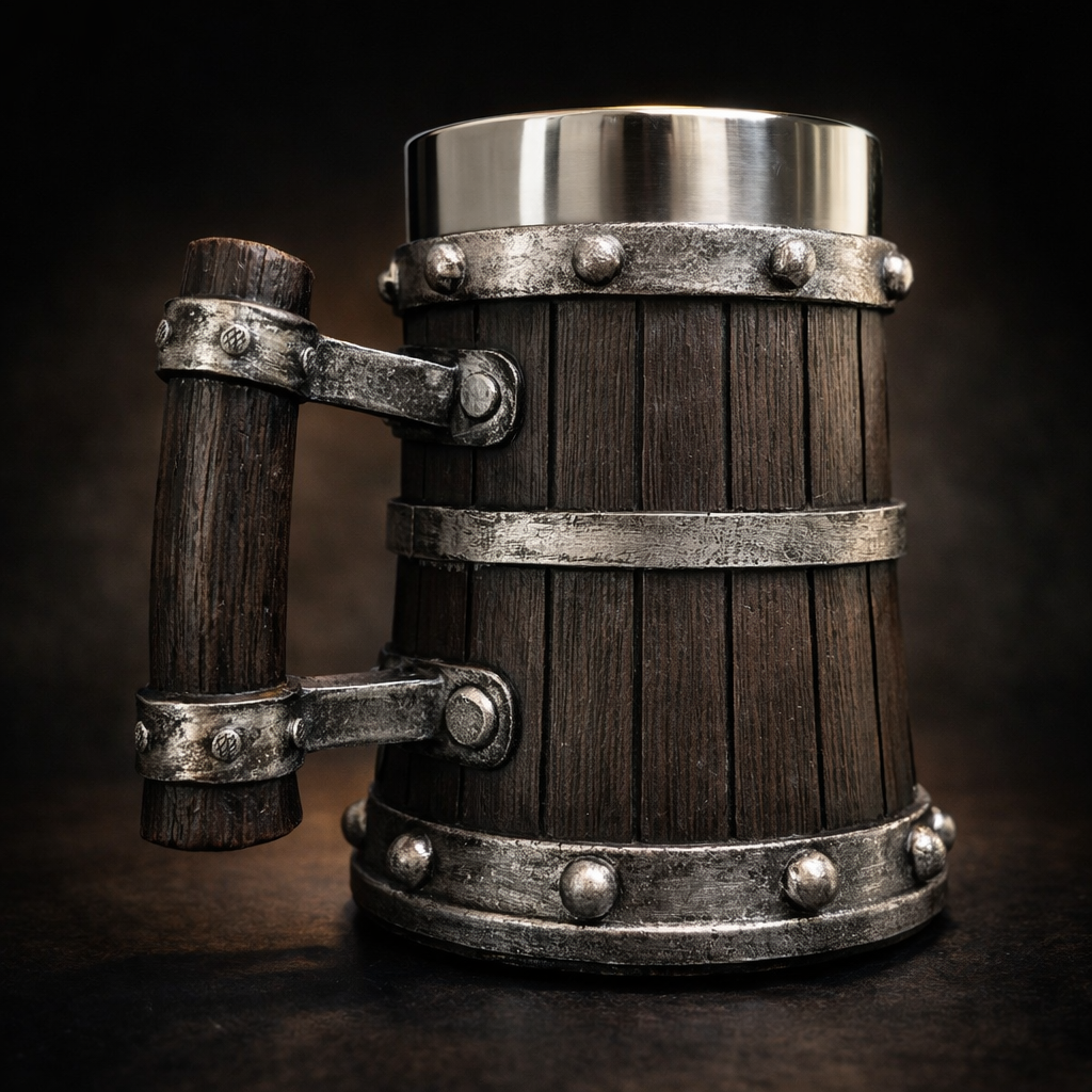 Medieval Tavern Tankard – Hand‑Painted Viking Mug for D&D & Fantasy Fans (600ml / 20oz)