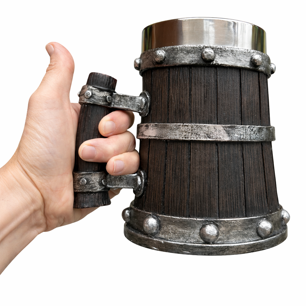 Medieval Tavern Tankard – Hand‑Painted Viking Mug for D&D & Fantasy Fans (600ml / 20oz)