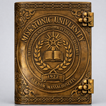 Miskatonic University Limited Edition "Ancient Tome" Hand‑Embossed Lovecraft Notebook with Antique Brass Double Lock | 100% Real Leather | Handmade Paper | Arkham Horror & Cthulhu RPG Gift