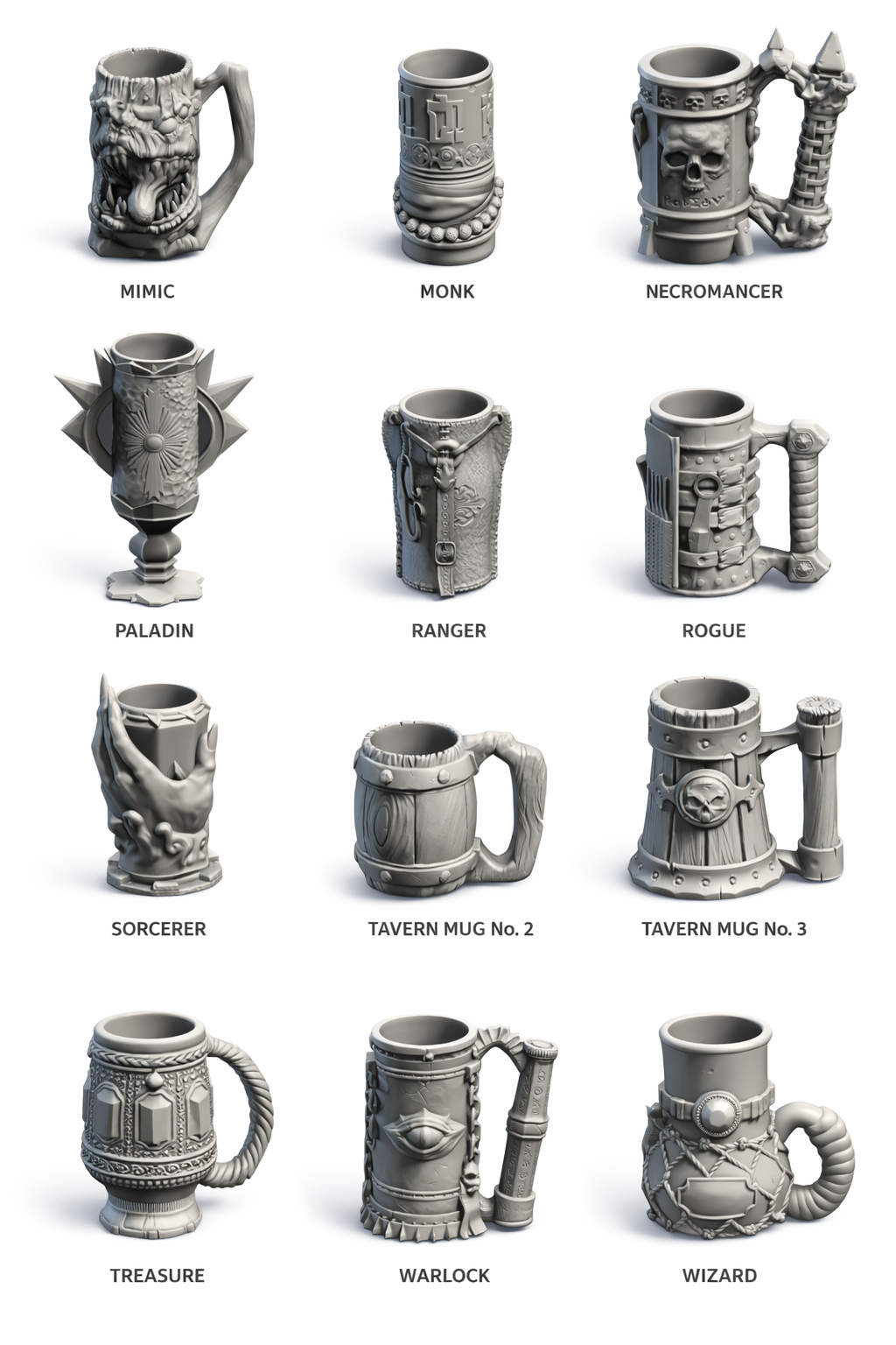 Mythic Mugs – Race & Special Editions | Fantasy Can Holders for D&D & RPG | Choose Your Hero!