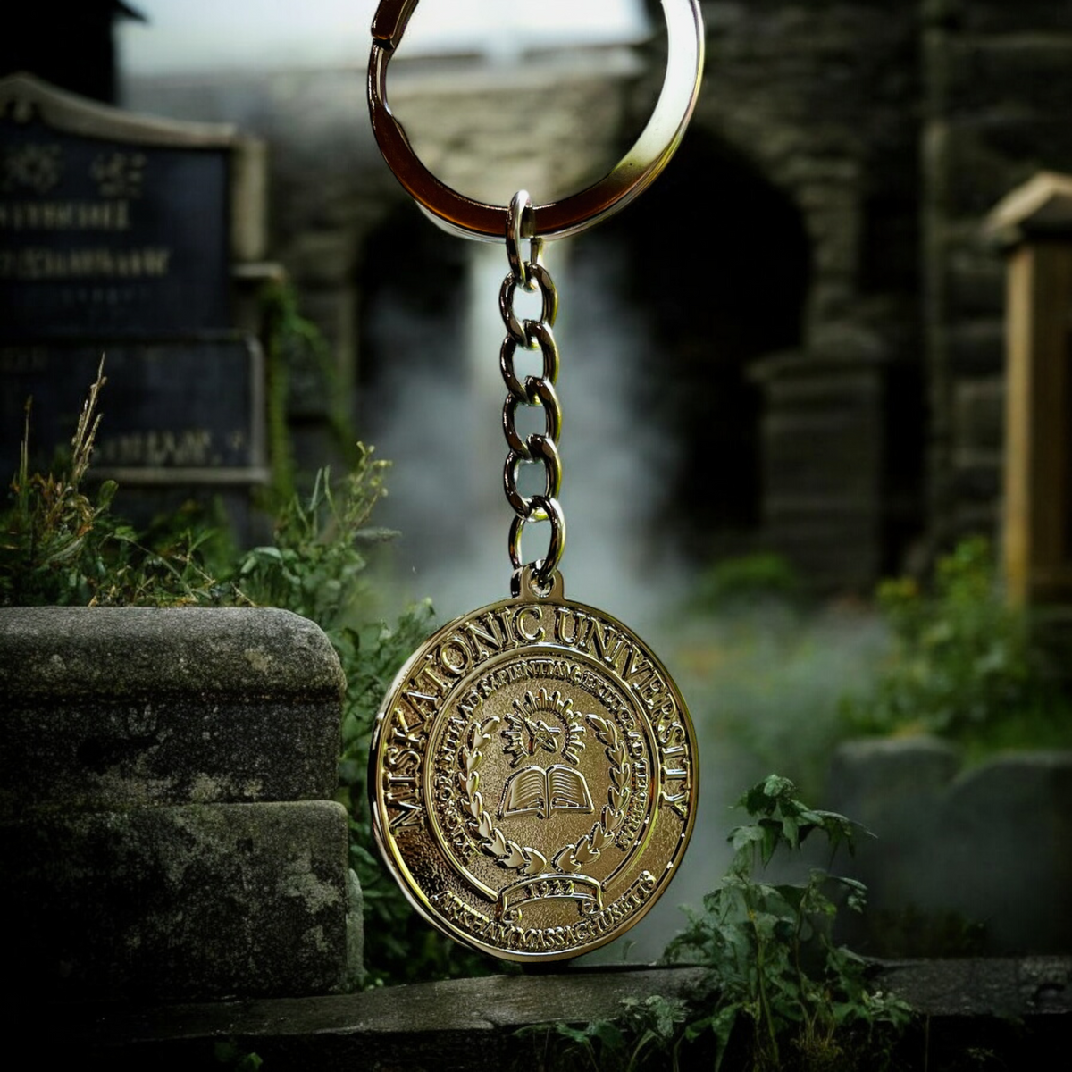 Miskatonic University Keyring Keychain | Cthulhu | Lovecraft | Mythos | Arkham Horror | Eldritch