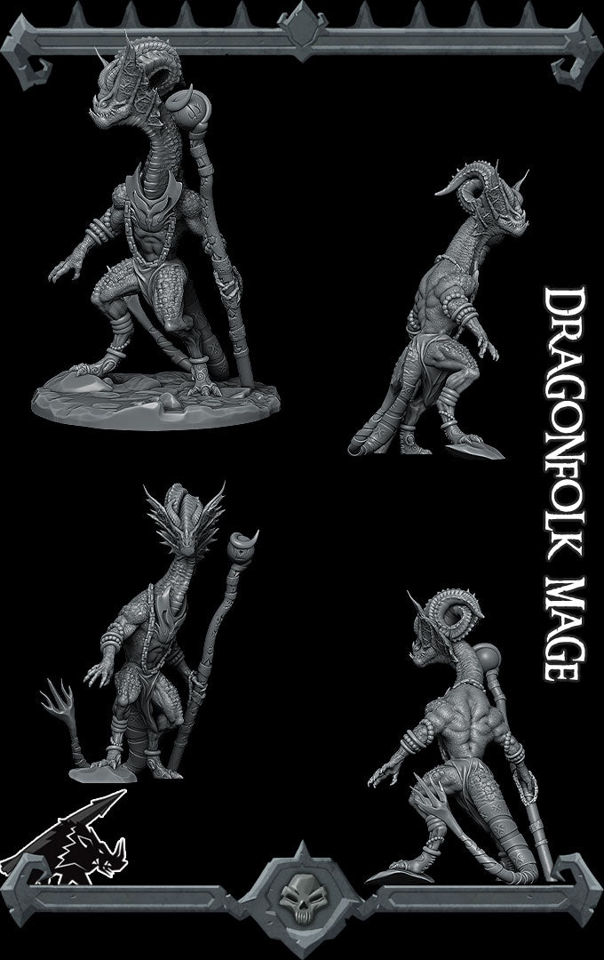DRAGONFOLK MAGE - Miniature | All Sizes | Dungeons and Dragons | Pathfinder | War Gaming