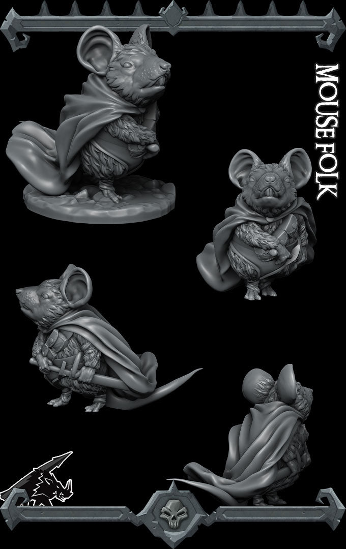 MOUSE FOLK - Miniature | All Sizes | Dungeons and Dragons | Pathfinder | War Gaming