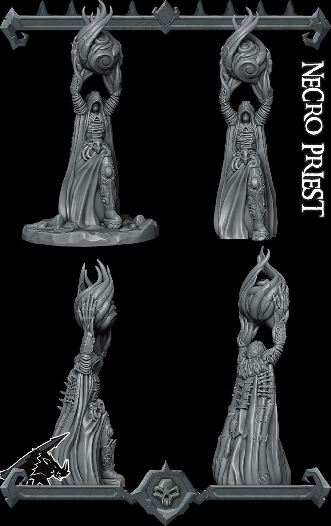NECRO PRIEST - Miniature | All Sizes | Dungeons and Dragons | Pathfinder | War Gaming