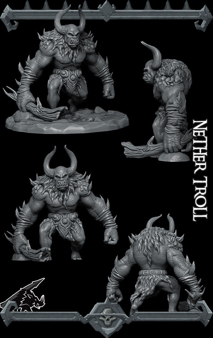 NETHER TROLL - Miniature | All Sizes | Dungeons and Dragons | Pathfinder | War Gaming