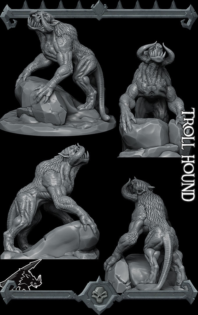 TROLL HOUND - Miniature | All Sizes | Dungeons and Dragons | Pathfinder | War Gaming