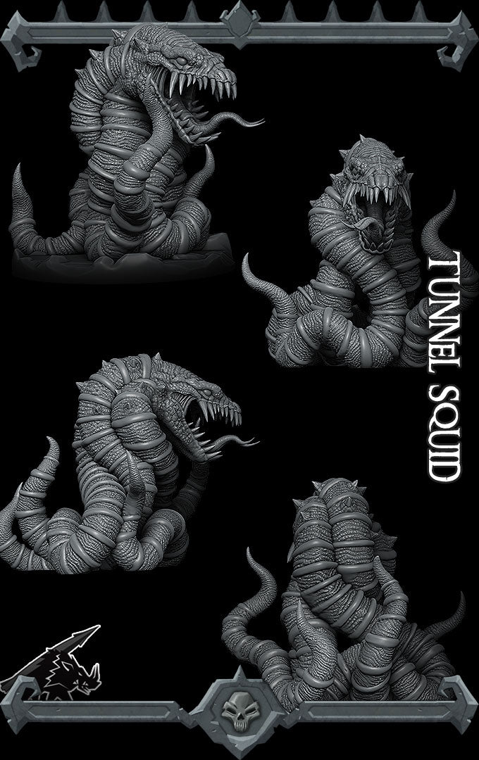 TUNNEL SQUID- Miniature | All Sizes | Dungeons and Dragons | Pathfinder | War Gaming