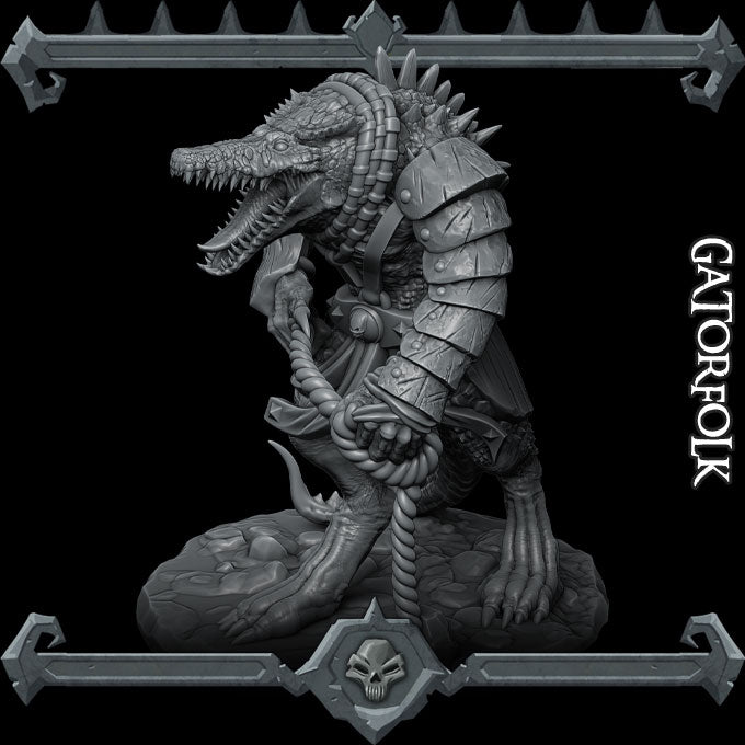 GATORFOLK - Miniature | All Sizes | Dungeons and Dragons | Pathfinder | War Gaming